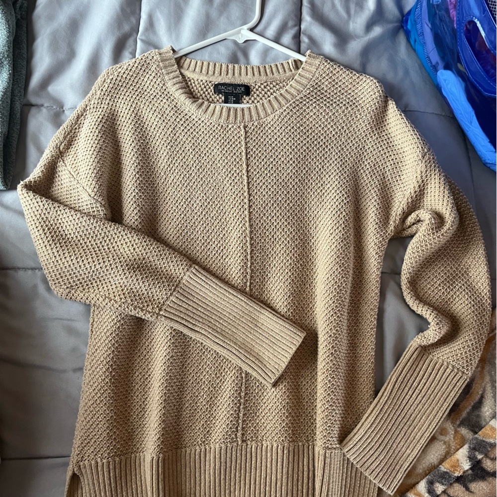 Rachel Zoe cream sweater. Slid sides size medium